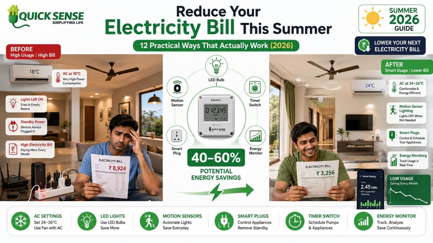 How to Reduce Your Electricity Bill in Summer (India): 12 Practical Ways for 2026